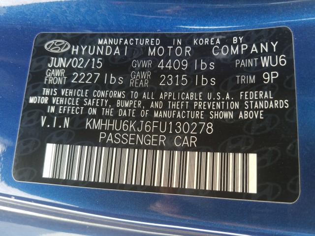 Photo 9 VIN: KMHHU6KJ6FU130278 - HYUNDAI GENESIS CO 