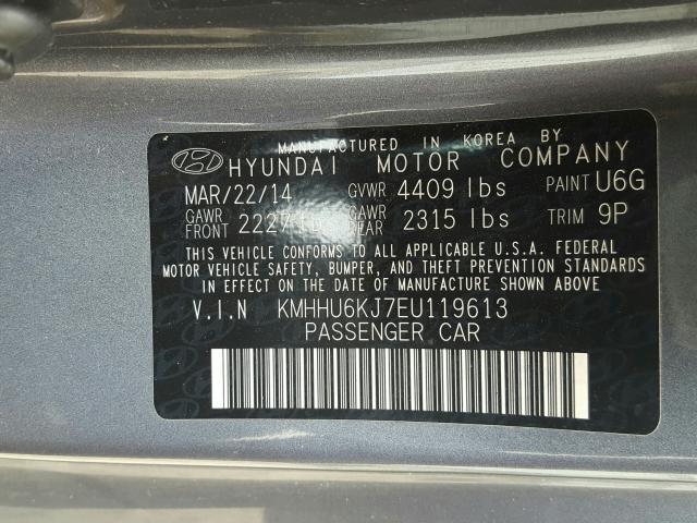 Photo 9 VIN: KMHHU6KJ7EU119613 - HYUNDAI GENESIS CO 