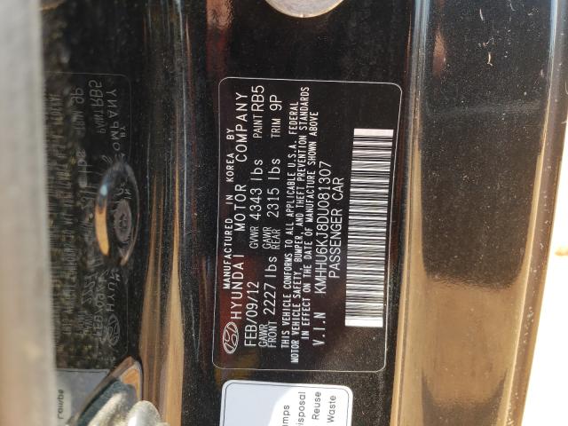 Photo 9 VIN: KMHHU6KJ8DU081307 - HYUNDAI GENESIS CO 