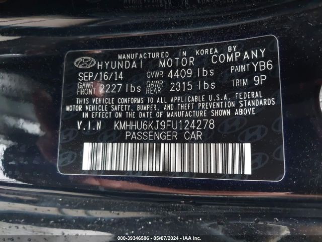 Photo 8 VIN: KMHHU6KJ9FU124278 - HYUNDAI GENESIS 