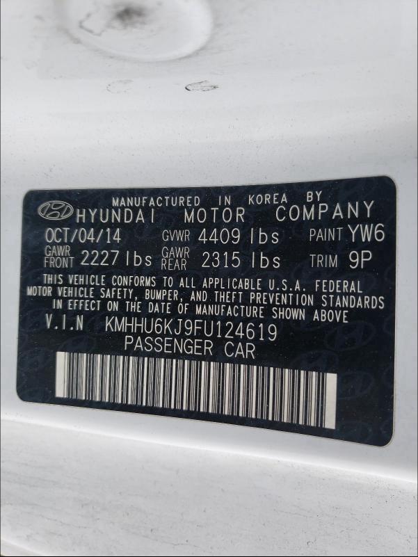 Photo 9 VIN: KMHHU6KJ9FU124619 - HYUNDAI GENESIS CO 