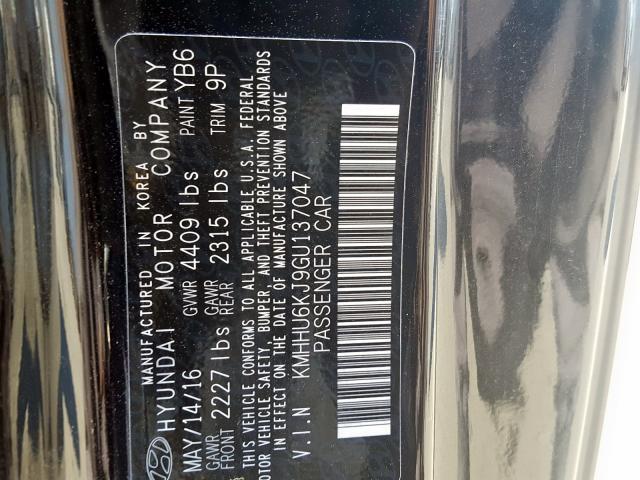 Photo 9 VIN: KMHHU6KJ9GU137047 - HYUNDAI GENESIS CO 