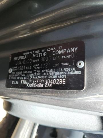 Photo 11 VIN: KMHJF35F9YU040286 - HYUNDAI ELANTRA 