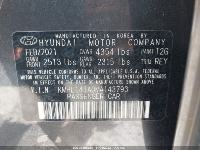 Photo 8 VIN: KMHL14JA0MA143793 - HYUNDAI SONATA 