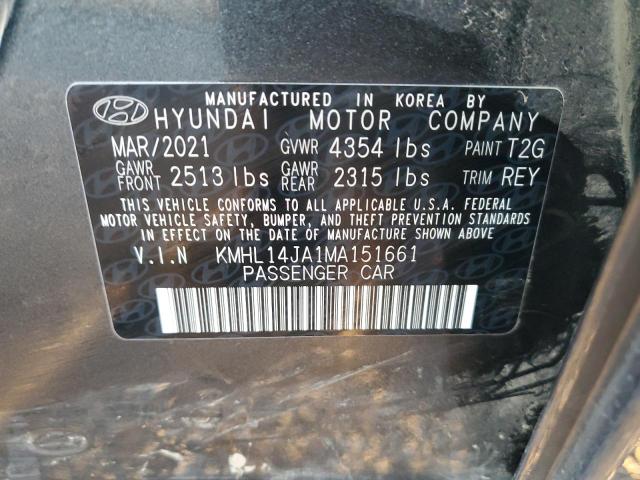 Photo 11 VIN: KMHL14JA1MA151661 - HYUNDAI SONATA 