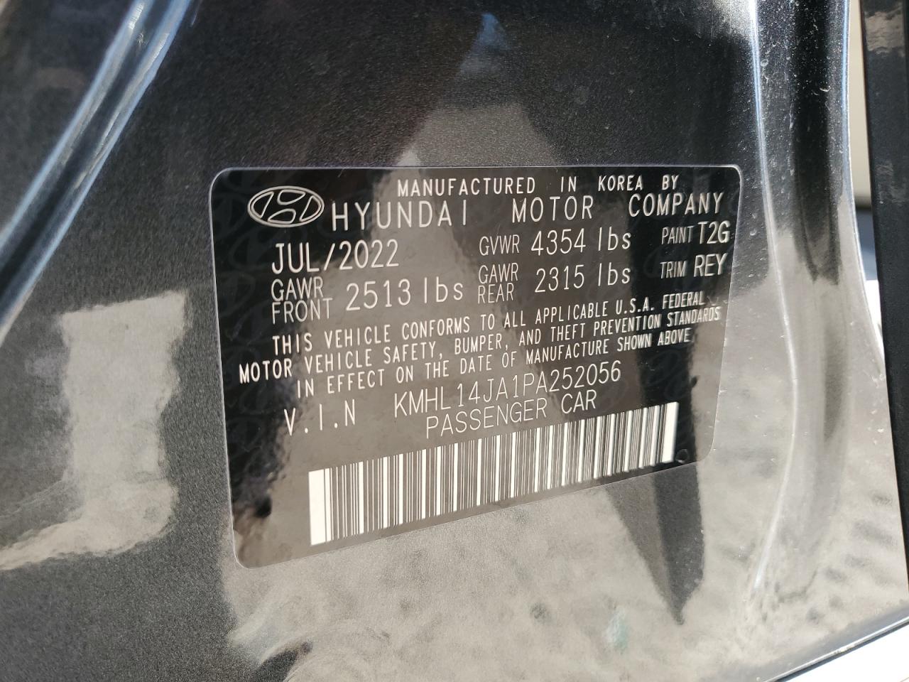 Photo 11 VIN: KMHL14JA1PA252056 - HYUNDAI SONATA 