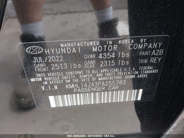 Photo 8 VIN: KMHL14JA3PA255783 - HYUNDAI SONATA 