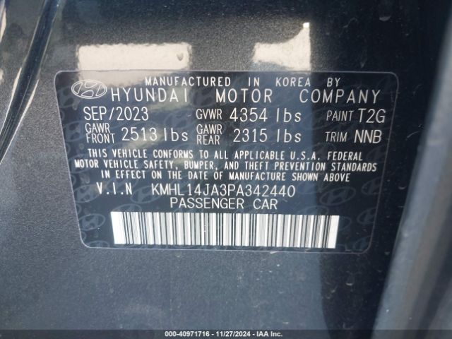 Photo 8 VIN: KMHL14JA3PA342440 - HYUNDAI SONATA 