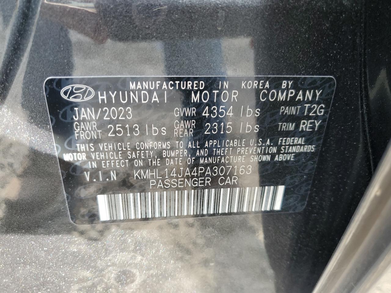 Photo 11 VIN: KMHL14JA4PA307163 - HYUNDAI SONATA 