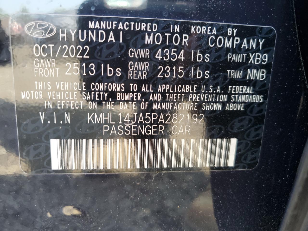 Photo 11 VIN: KMHL14JA5PA282192 - HYUNDAI SONATA 