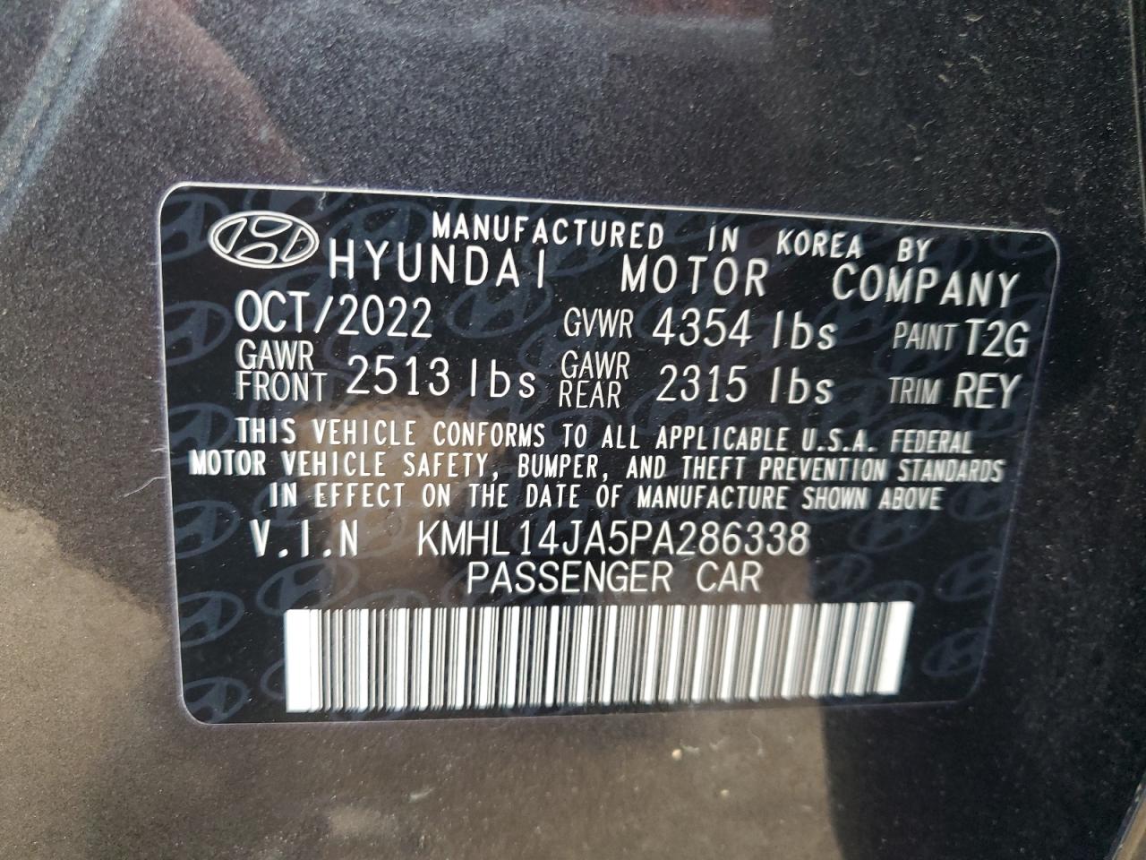 Photo 11 VIN: KMHL14JA5PA286338 - HYUNDAI SONATA 