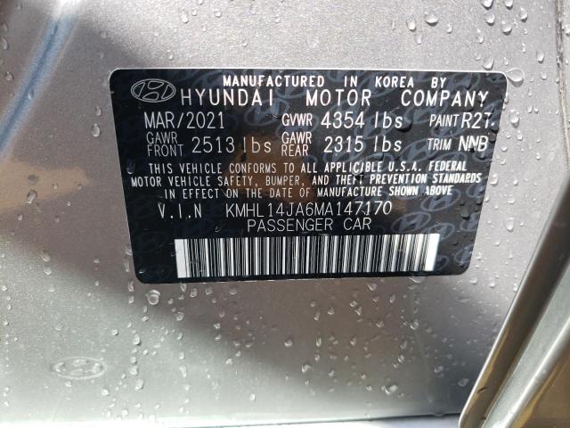 Photo 9 VIN: KMHL14JA6MA147170 - HYUNDAI SONATA SEL 