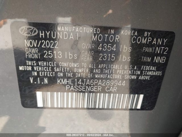 Photo 8 VIN: KMHL14JA6PA289944 - HYUNDAI SONATA 