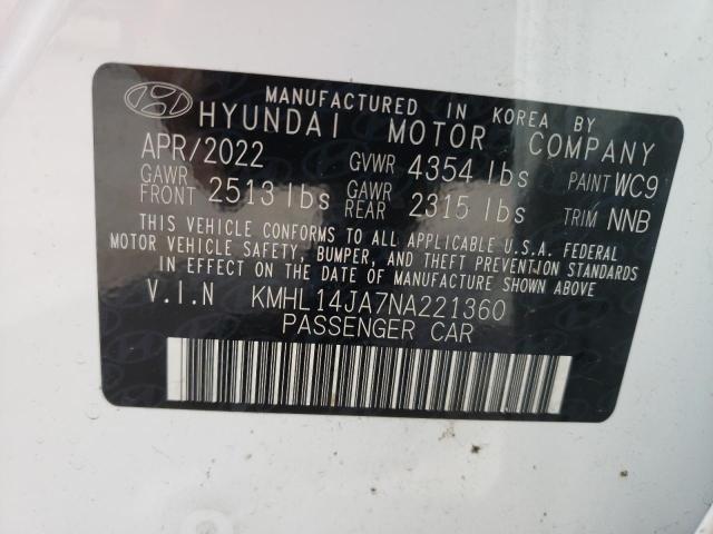 Photo 11 VIN: KMHL14JA7NA221360 - HYUNDAI SONATA SEL 