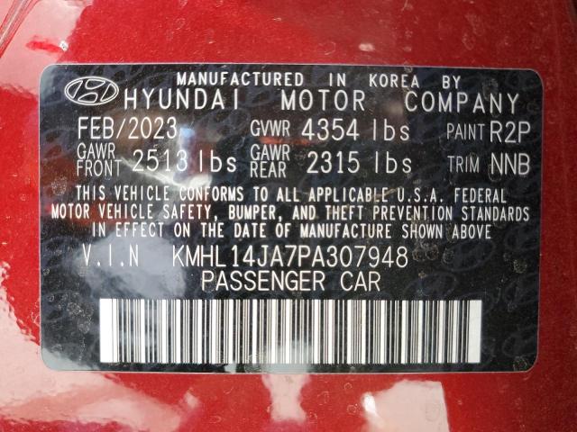 Photo 12 VIN: KMHL14JA7PA307948 - HYUNDAI SONATA 