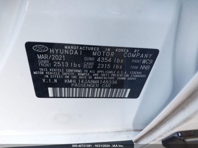 Photo 8 VIN: KMHL14JA8MA148336 - HYUNDAI SONATA 