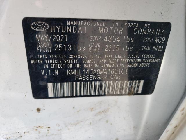 Photo 12 VIN: KMHL14JA8MA160101 - HYUNDAI SONATA SEL 