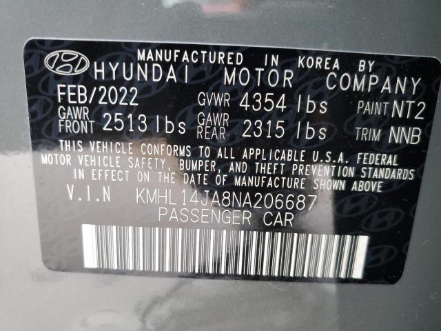 Photo 11 VIN: KMHL14JA8NA206687 - HYUNDAI SONATA SEL 