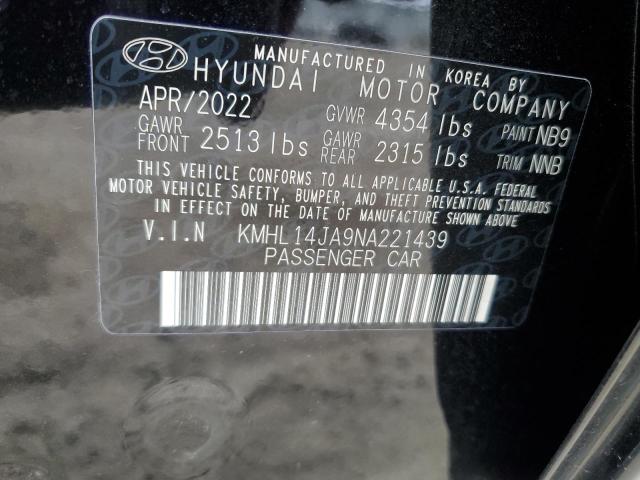 Photo 11 VIN: KMHL14JA9NA221439 - HYUNDAI SONATA SEL 