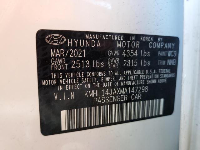 Photo 9 VIN: KMHL14JAXMA147298 - HYUNDAI SONATA SEL 