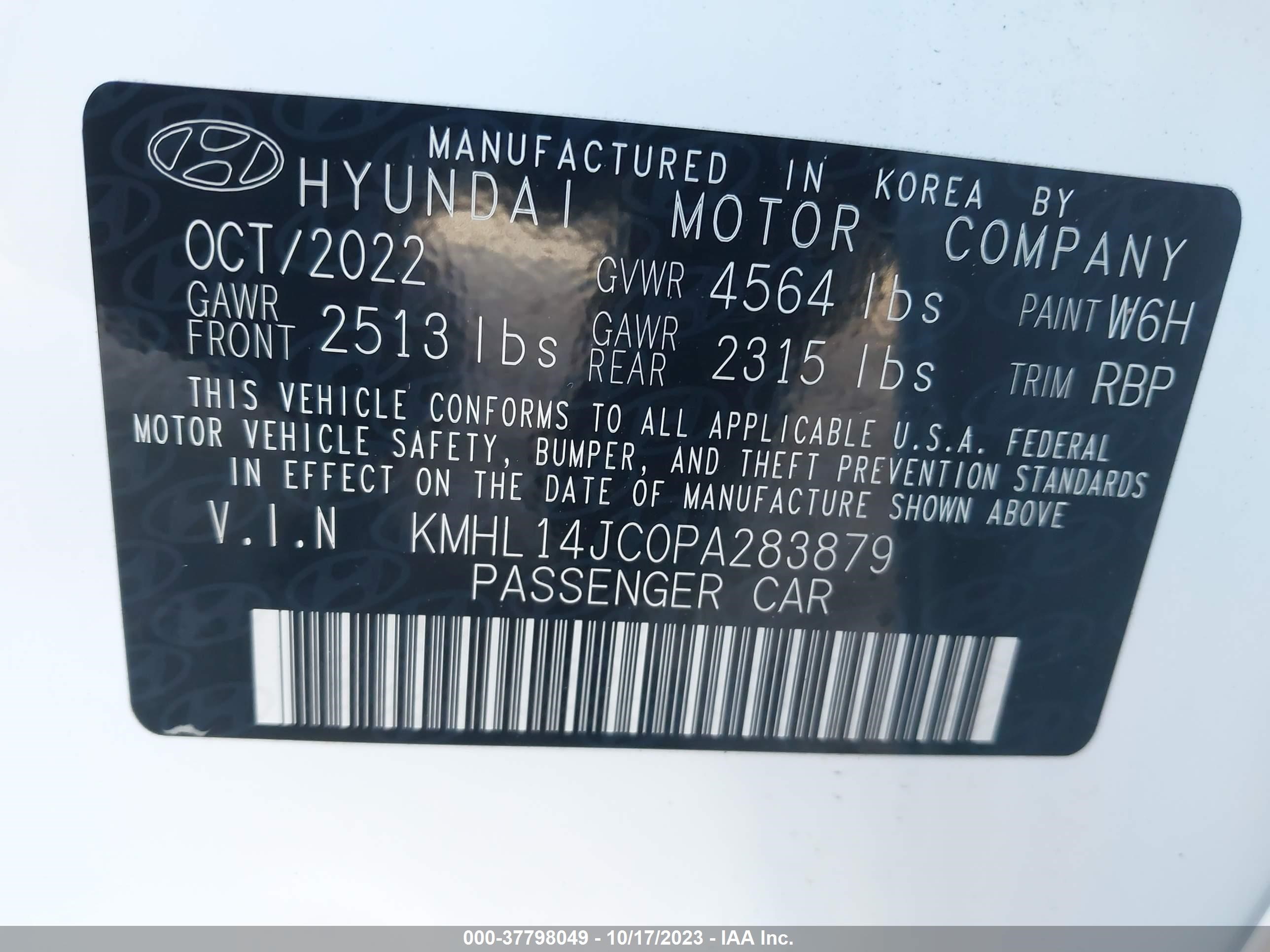 Photo 8 VIN: KMHL14JC0PA283879 - HYUNDAI SONATA 