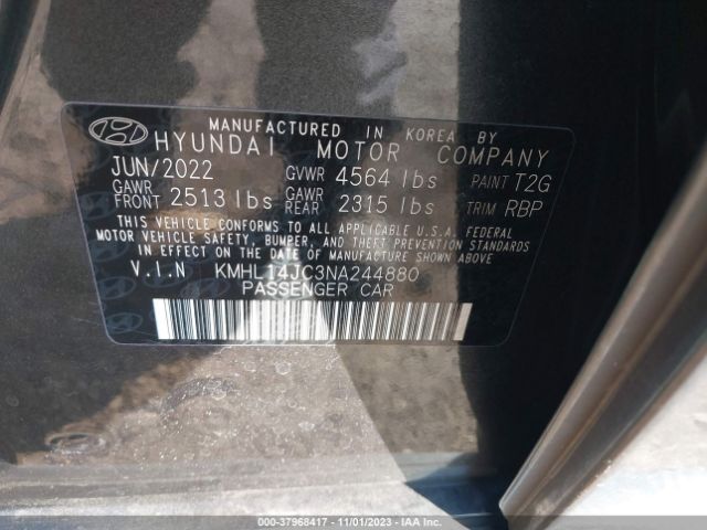 Photo 8 VIN: KMHL14JC3NA244880 - HYUNDAI SONATA 