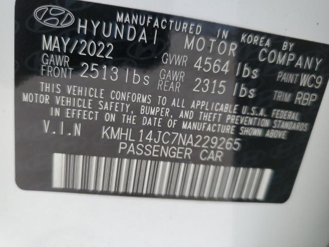 Photo 12 VIN: KMHL14JC7NA229265 - HYUNDAI SONATA N L 