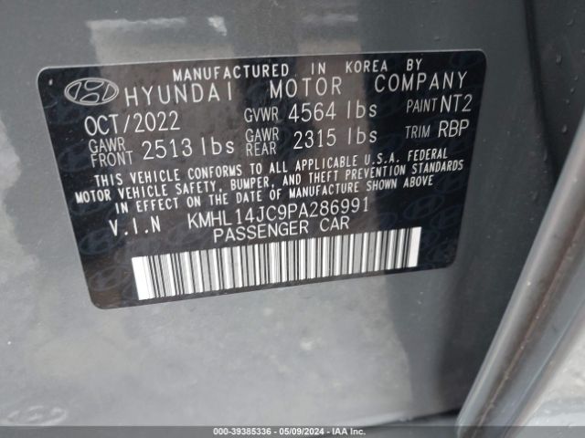 Photo 8 VIN: KMHL14JC9PA286991 - HYUNDAI SONATA 