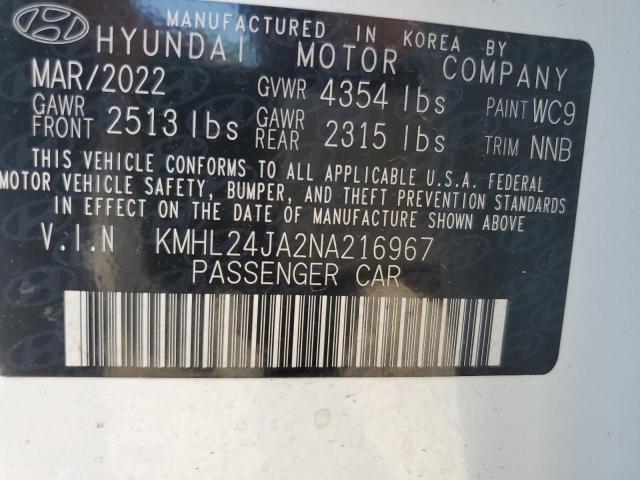 Photo 11 VIN: KMHL24JA2NA216967 - HYUNDAI SONATA 