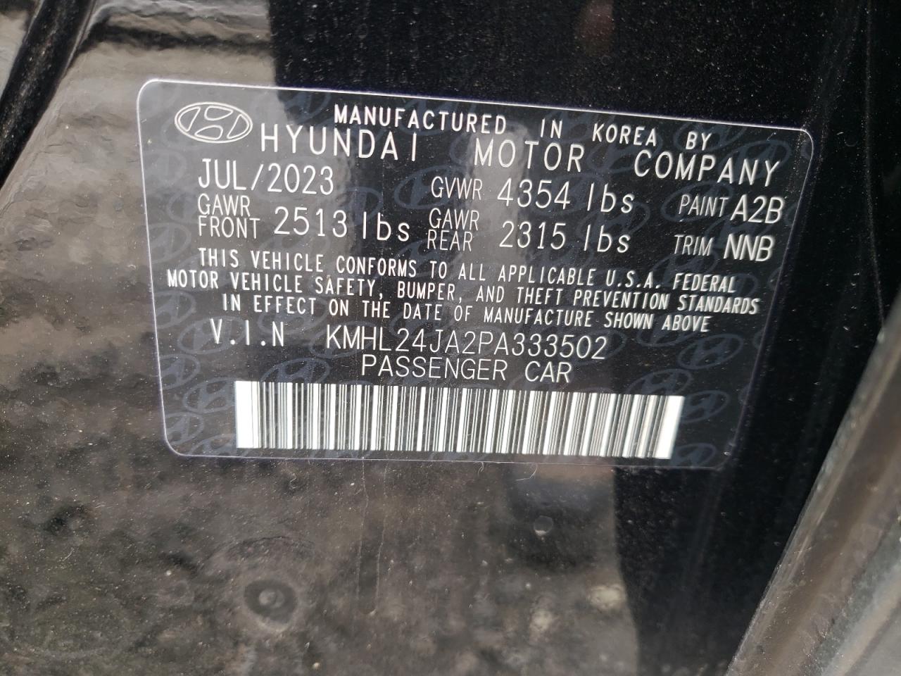 Photo 11 VIN: KMHL24JA2PA333502 - HYUNDAI SONATA 