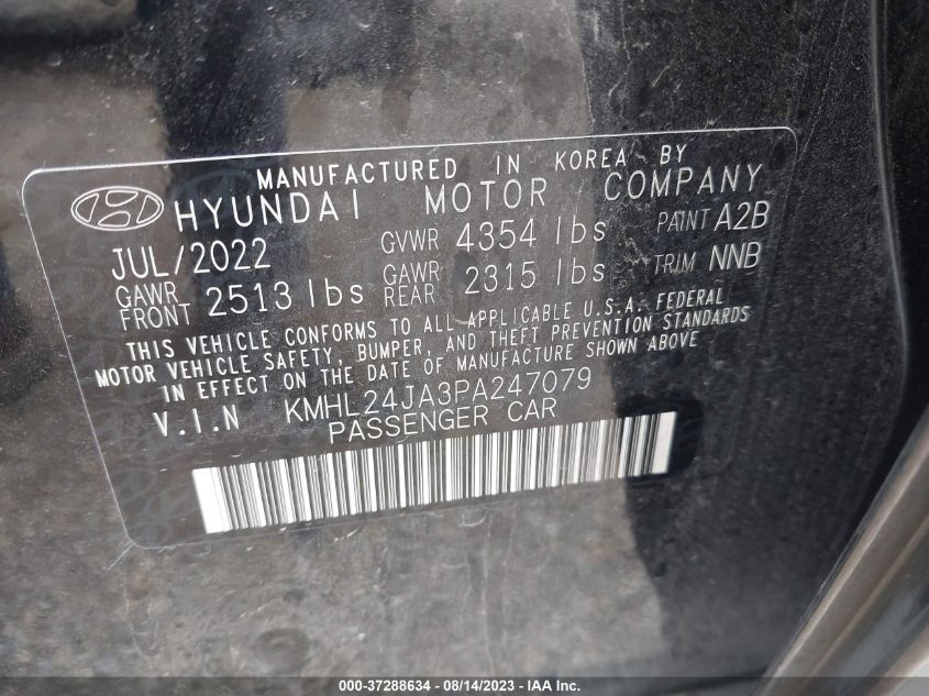 Photo 8 VIN: KMHL24JA3PA247079 - HYUNDAI SONATA 