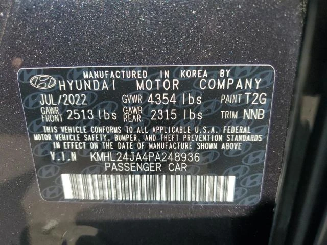 Photo 11 VIN: KMHL24JA4PA248936 - HYUNDAI SONATA SE 