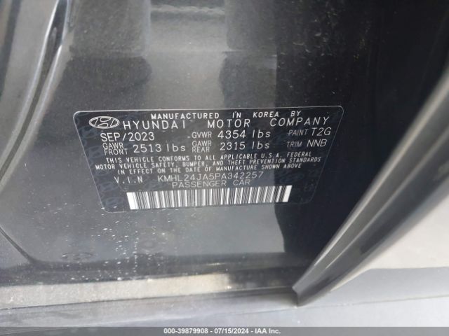 Photo 8 VIN: KMHL24JA5PA342257 - HYUNDAI SONATA 