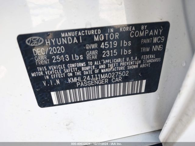 Photo 8 VIN: KMHL24JJ1MA027502 - HYUNDAI SONATA 