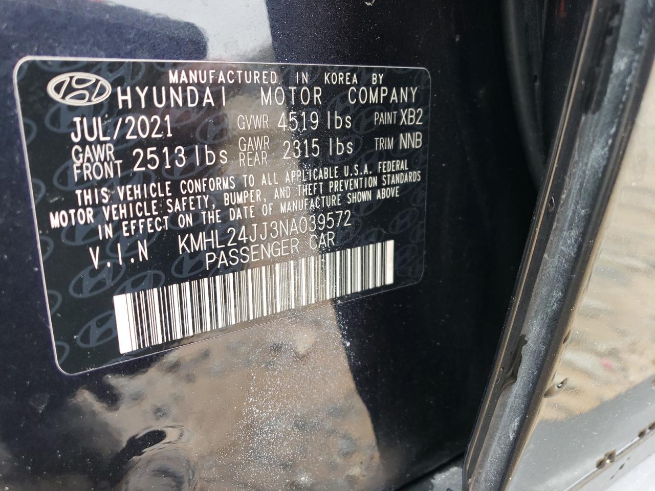 Photo 11 VIN: KMHL24JJ3NA039572 - HYUNDAI SONATA 