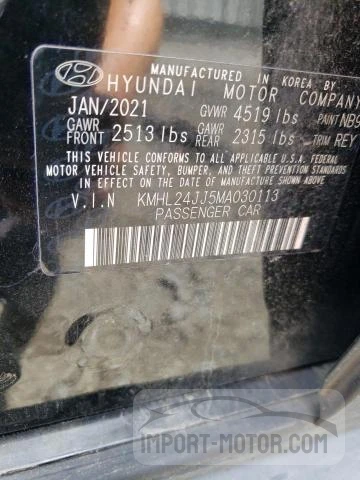 Photo 12 VIN: KMHL24JJ5MA030113 - HYUNDAI SONATA 