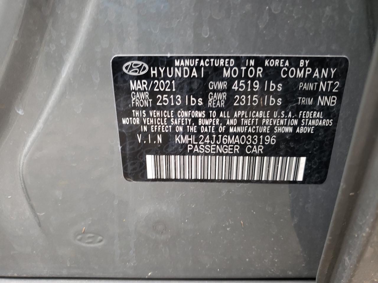 Photo 12 VIN: KMHL24JJ6MA033196 - HYUNDAI SONATA 