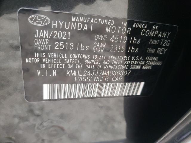 Photo 11 VIN: KMHL24JJ7MA030307 - HYUNDAI SONATA 