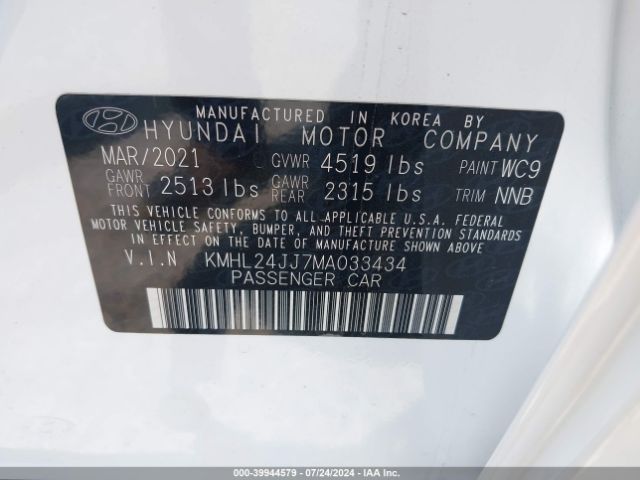 Photo 8 VIN: KMHL24JJ7MA033434 - HYUNDAI SONATA 