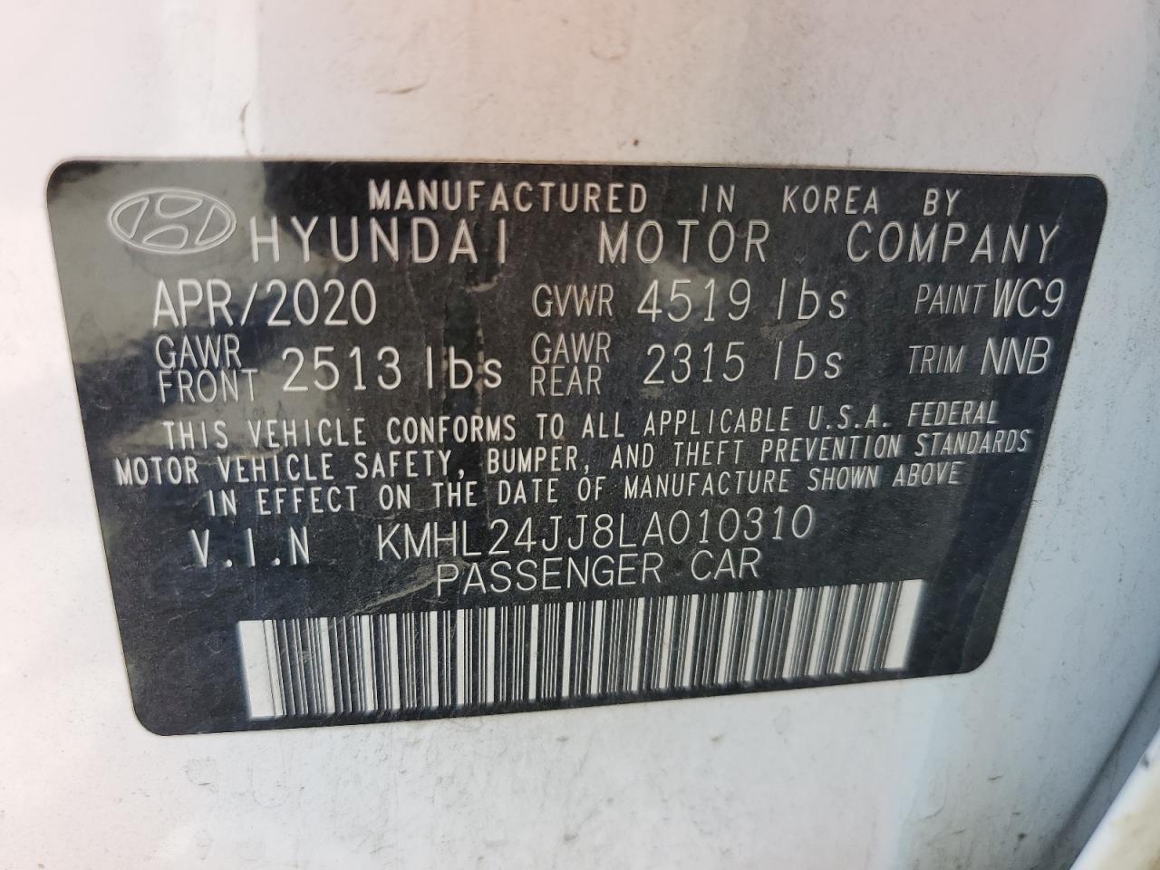 Photo 11 VIN: KMHL24JJ8LA010310 - HYUNDAI SONATA 