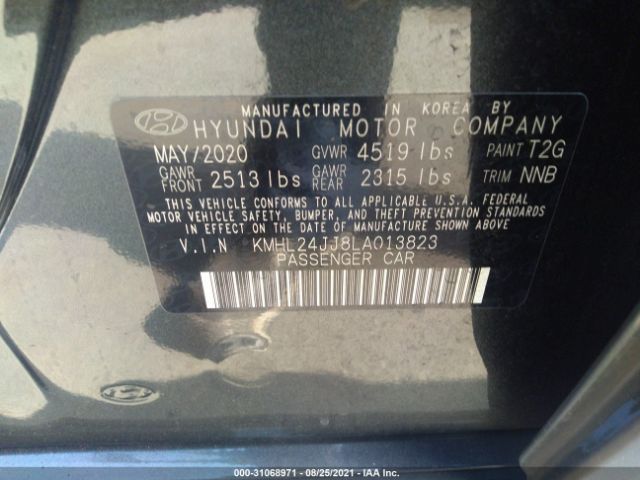 Photo 8 VIN: KMHL24JJ8LA013823 - HYUNDAI SONATA HYBRID 