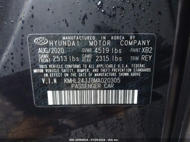 Photo 8 VIN: KMHL24JJ8MA020305 - HYUNDAI SONATA 