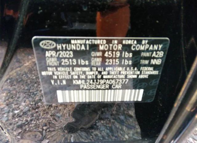 Photo 8 VIN: KMHL24JJ9PA067377 - HYUNDAI SONATA HYBRID 