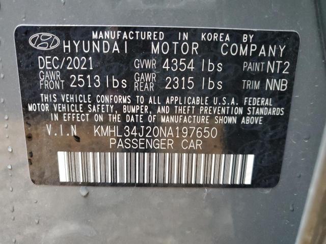 Photo 12 VIN: KMHL34J20NA197650 - HYUNDAI SONATA LIM 