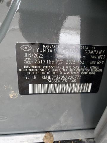 Photo 12 VIN: KMHL34J20NA236771 - HYUNDAI SONATA LIM 