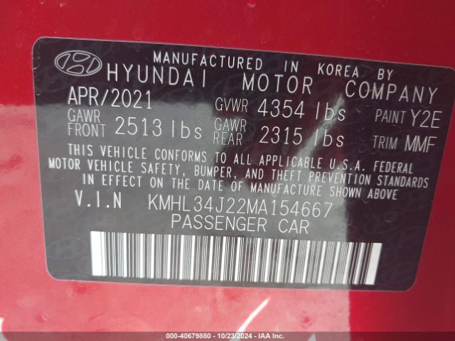 Photo 8 VIN: KMHL34J22MA154667 - HYUNDAI SONATA 