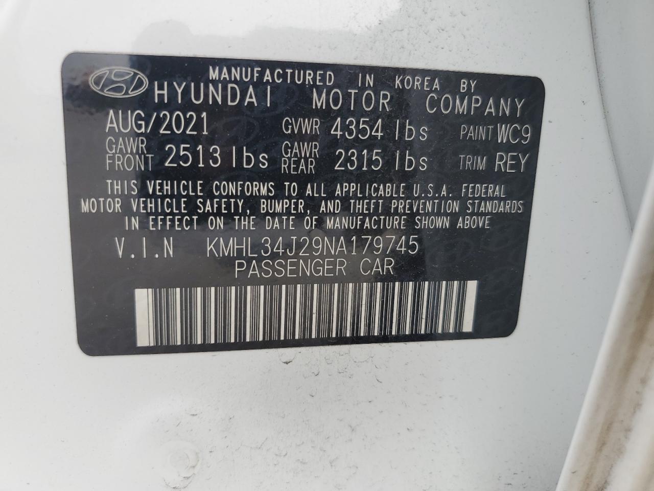 Photo 11 VIN: KMHL34J29NA179745 - HYUNDAI SONATA 