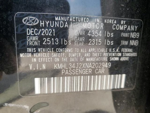 Photo 12 VIN: KMHL34J2XNA202949 - HYUNDAI SONATA LIM 