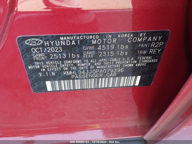 Photo 8 VIN: KMHL34JJ0PA079396 - HYUNDAI SONATA 