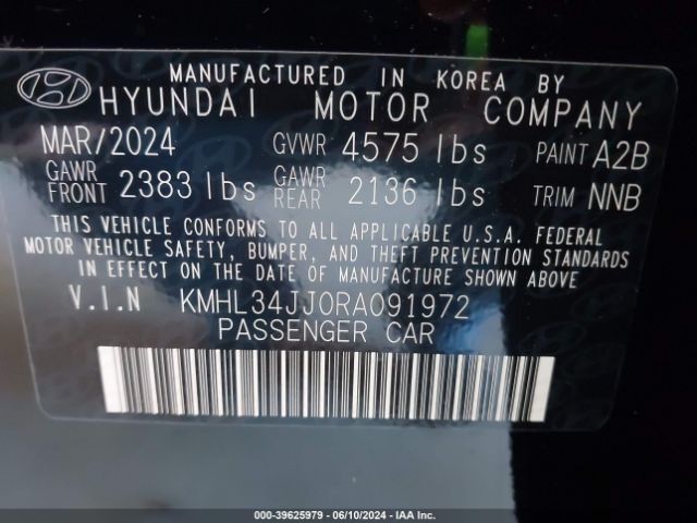 Photo 8 VIN: KMHL34JJ0RA091972 - HYUNDAI SONATA 